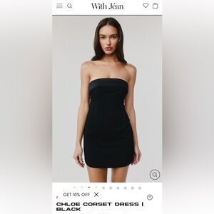 With Jean Black Strapless Corset Dress